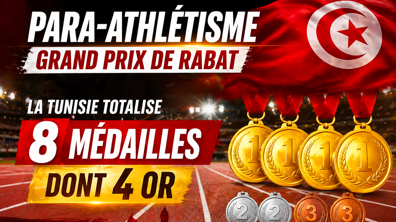 Para-athlétisme : la Tunisie remporte 8 médailles au Grand Prix de Rabat, dont 4 en or