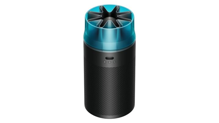 Le purificateur d'air «Hushjet Purifier Compact» de Dyson avec son design en forme de réacteur d'avion.