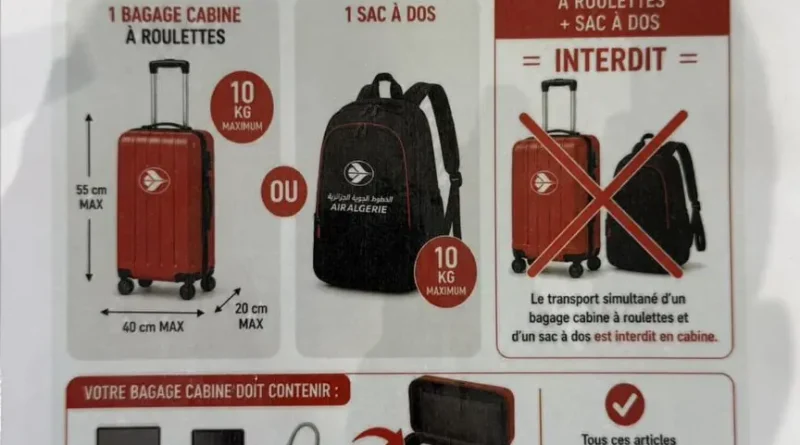 Air Algérie : un bagage supplémentaire coûte 180 euros