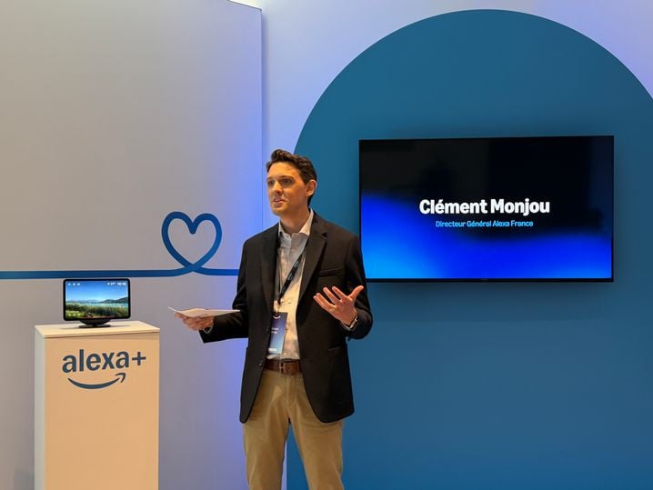 Clément Monjou, directeur général Alexa France, lors de la présentation d'Alexa+ le 26 mai 2026 à Paris.