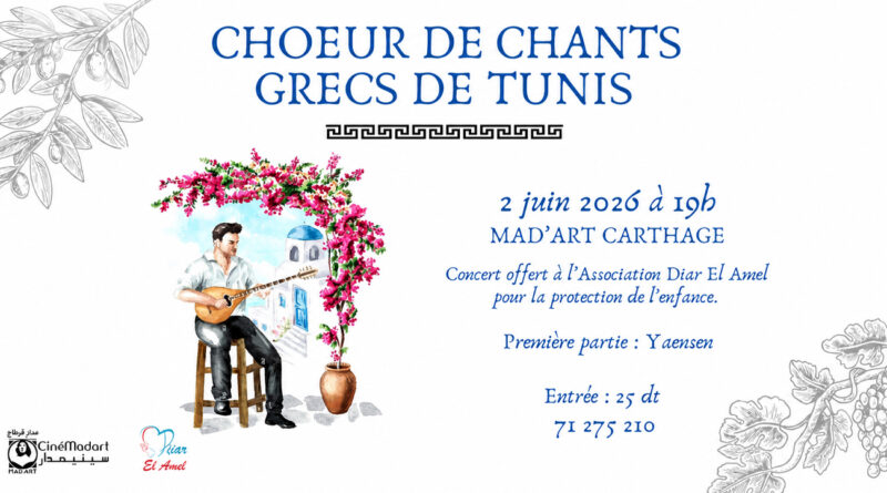 Concert caritatif du Chœur des Chants Grecs le 2 juin.