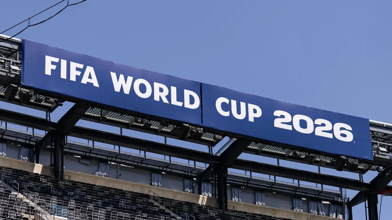 Vue générale du New York New Jersey Stadium avant la Coupe du Monde 2026, le 19 mai 2026 à East Rutherford, dans le New Jersey.
