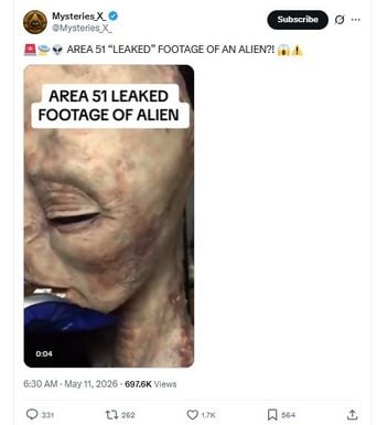 États-Unis : Un prétendu extraterrestre à la Zone 51 n'est pas réel.