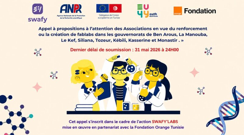 L’ANPR lance un appel à propositions de 328 000 DT pour 8 FabLabs régionaux.