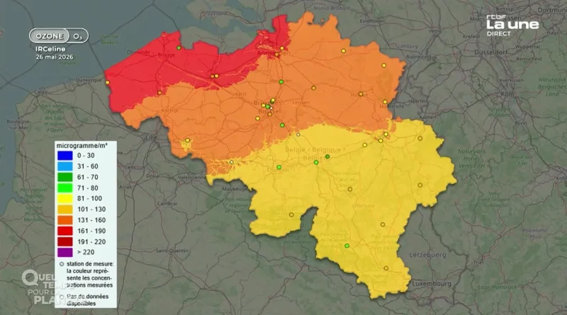 Pollution à l'ozone : 6 stations en Belgique dépassent le seuil d'information