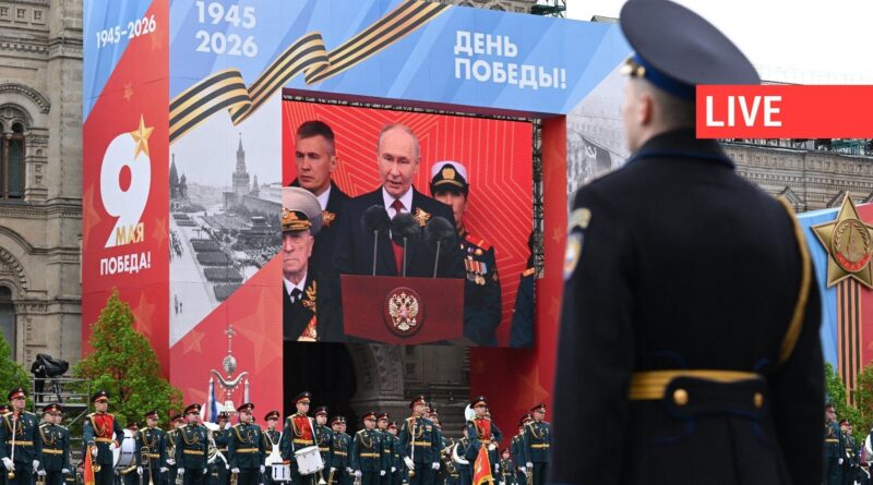 Poutine déclare que la guerre en Ukraine "est une cause juste" le 9 mai à Moscou.