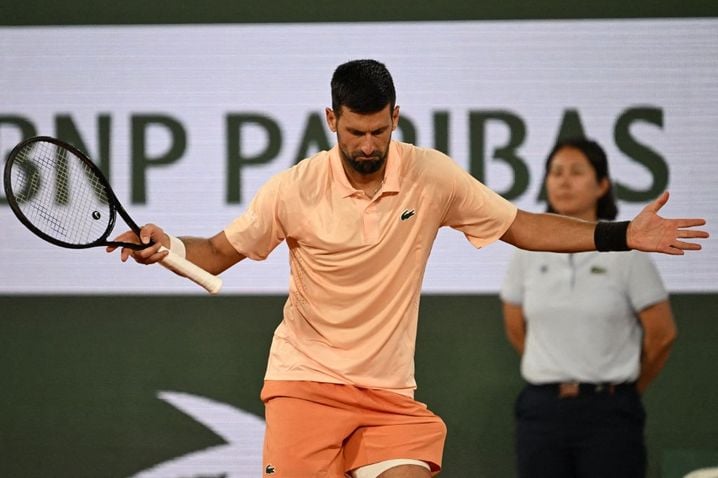 La danse de Djoko après sa victoire face à Giovanni Mpetshi Perricard au premier tour.