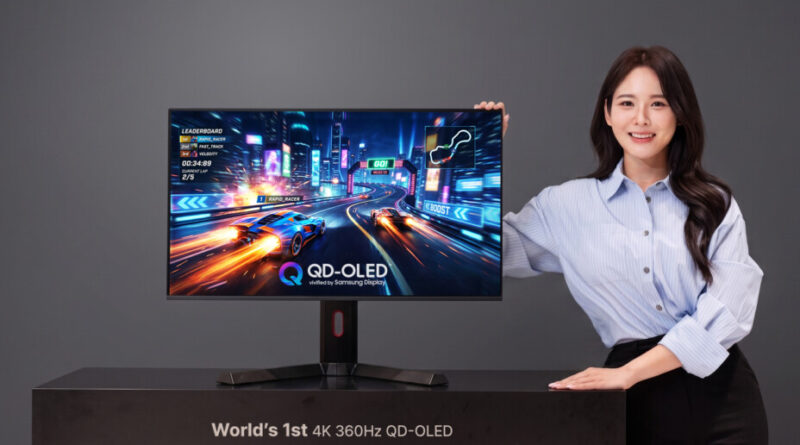 Samsung présente la première dalle QD-OLED 4K à 360 Hz.