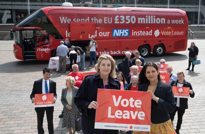 Le bus rouge, ici à Porstmouth en mai 2016, pendant la campagne qui a précédé le vote sur le Brexit.