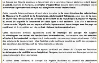 Air Algérie ne lance pas sa première liaison directe vers cette ville.