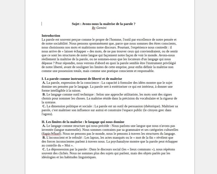 On a fait corriger les sujets du bac philo rédigés par des IA à un professeur de philosophie. Ici Gemini.