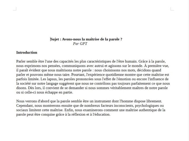 On a fait corriger les sujets du bac philo rédigés par des IA à un professeur de philosophie. Ici ChatGPT.