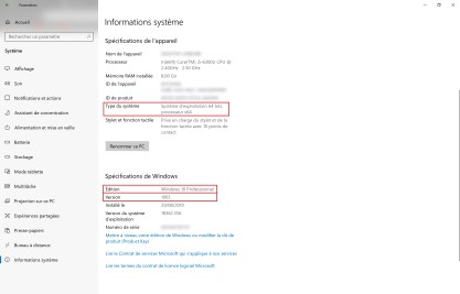 Informations Système de Windows 10