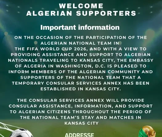 Coupe du monde 2026 : annonce clé pour les supporters algériens aux États-Unis