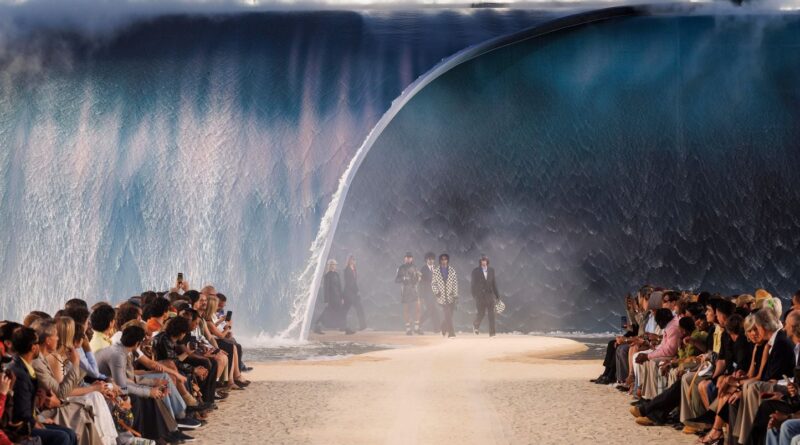 En pleine canicule, le défilé Louis Vuitton ne passe pas inaperçu.