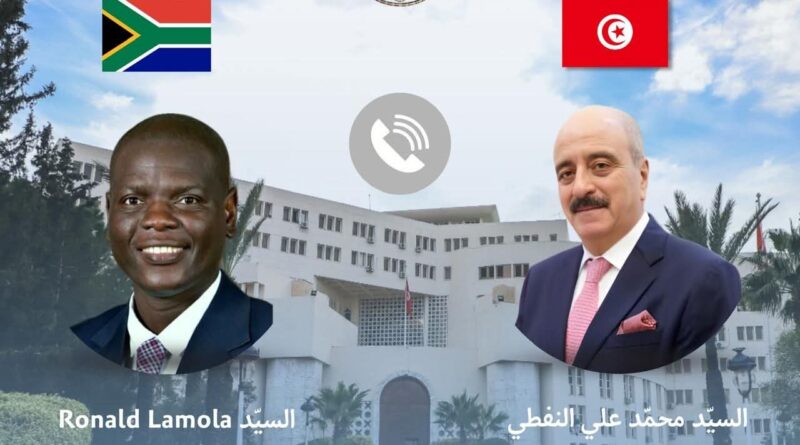 Entretien téléphonique Nafti-Ronald Lamola pour renforcer la coopération tuniso-sud-africaine