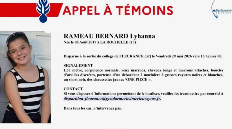 Gers : Les recherches pour Lyhanna, 11 ans, introuvable, en garde à vue