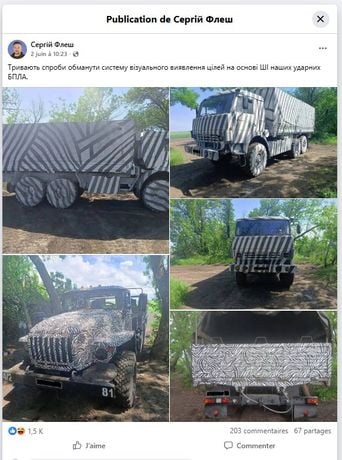 Guerre en Ukraine : l'armée russe adopte un camouflage zèbre pour ses véhicules.