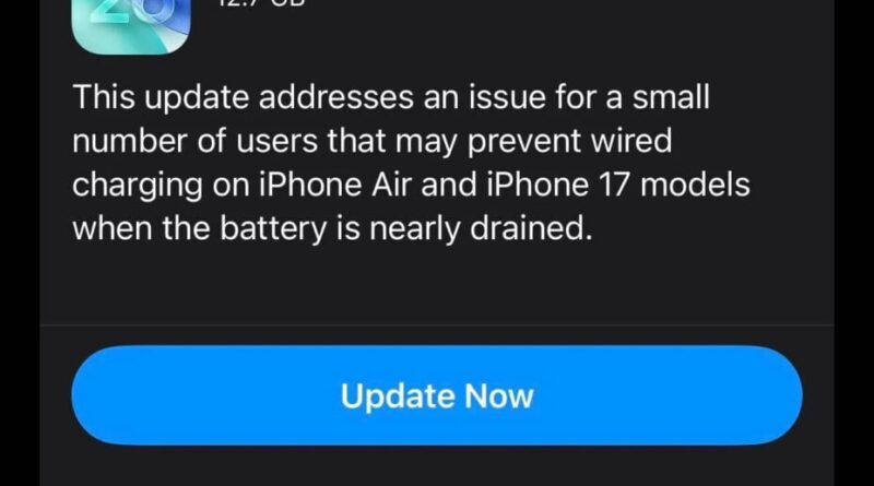 iOS 26.5.1 corrige le problème de charge des iPhone 17 et iPhone Air