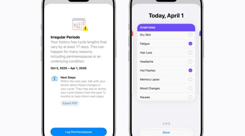 iOS 27 : l’iPhone alertera sur les signes de la ménopause