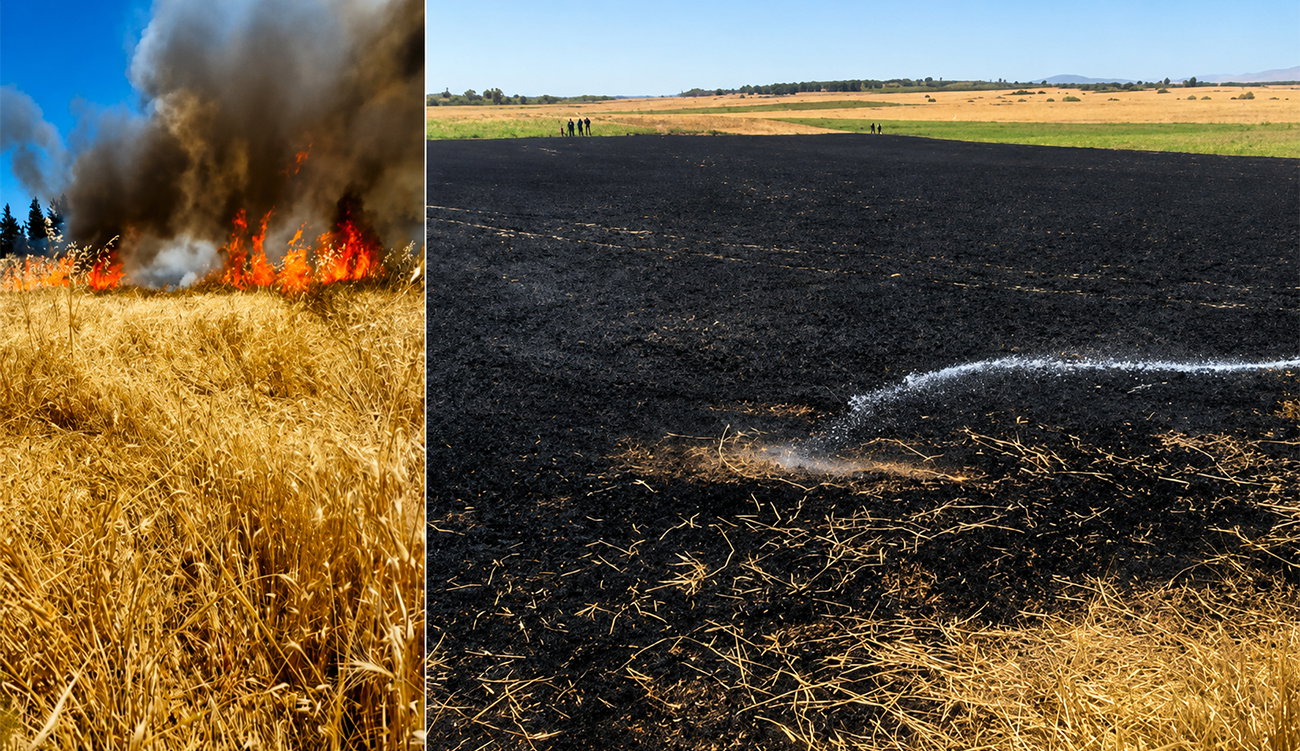 Jendouba : un hectare de blé dur détruit par incendie
