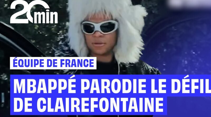 Kylian Mbappé parodie le défilé de Clairefontaine en fourrure rose.