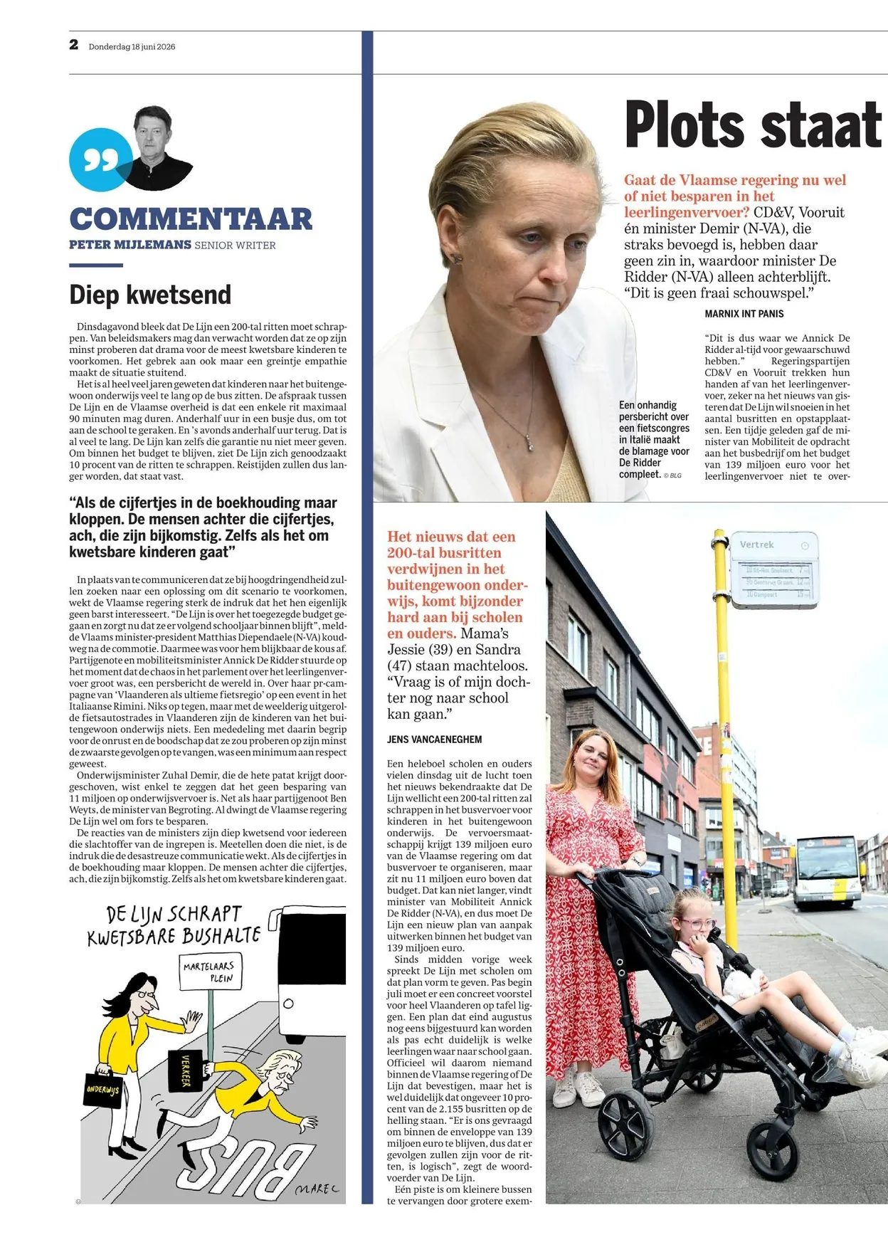 La N-VA face à la suppression de 200 lignes de bus.