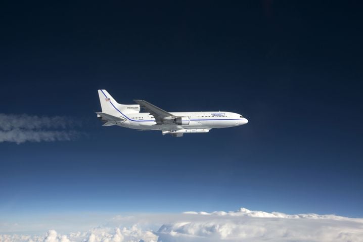 L'avion L-1011 Stargazer de la société Northrop Grumman larguera la fusée Pegasus XL à 12.000 m d'altitude.
