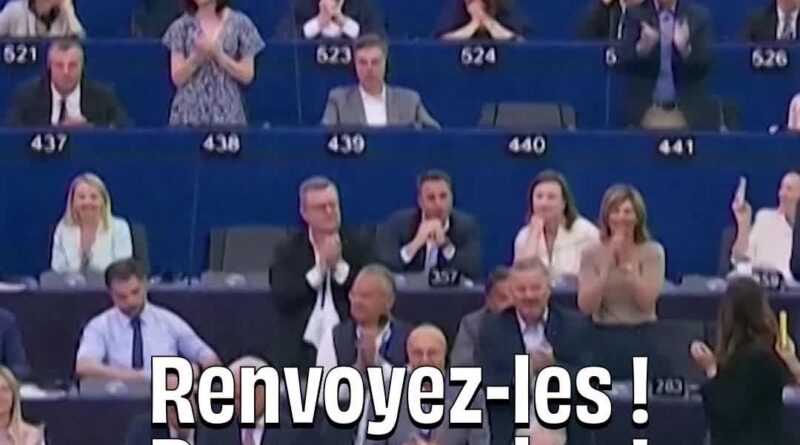 Les élus d'extrême droite chantent « Renvoyez-les » après la réforme migrants au Parlement européen.