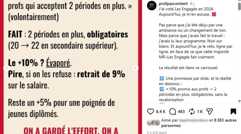 Les Engagés ont-ils vraiment tenu leurs promesses salariales pour les profs ?
