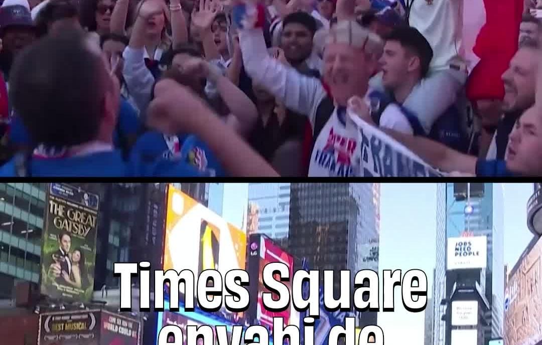Les supporters français s'installent à Times Square avant France-Sénégal.