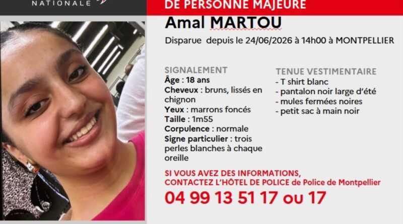 Montpellier : la police recherche témoins pour Amal, 18 ans, jamais rentrée de ses courses