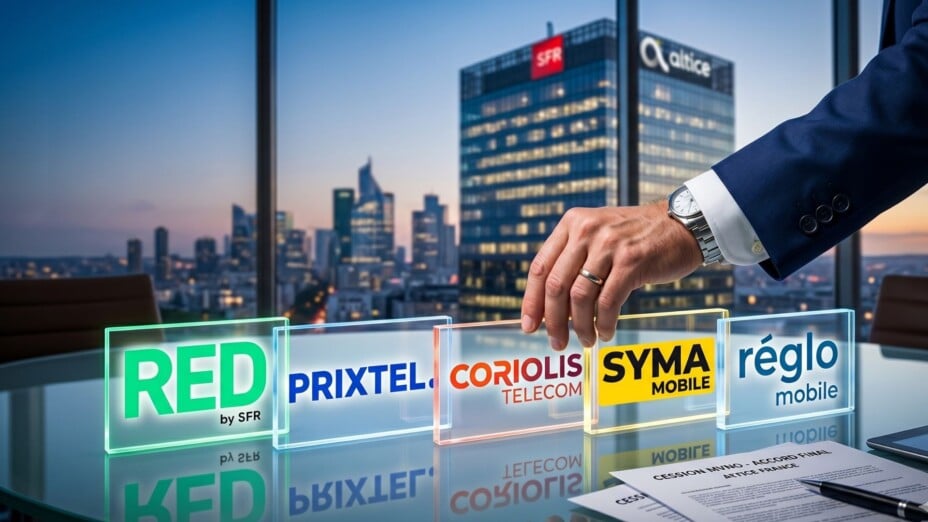 Rachat de SFR : l'avenir des MVNO d'Altice France décidé pour RED by SFR, Prixtel, Coriolis, Syma et Réglo Mobile.