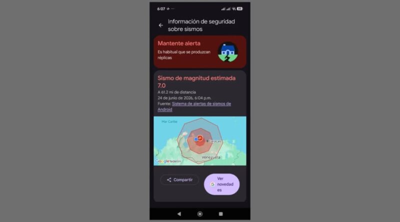 Séisme au Venezuela : les alertes Android avant les secousses.