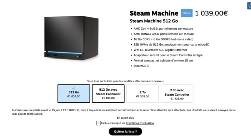 Steam Machine : Valve change la pré-commande, cliquer ne suffit plus