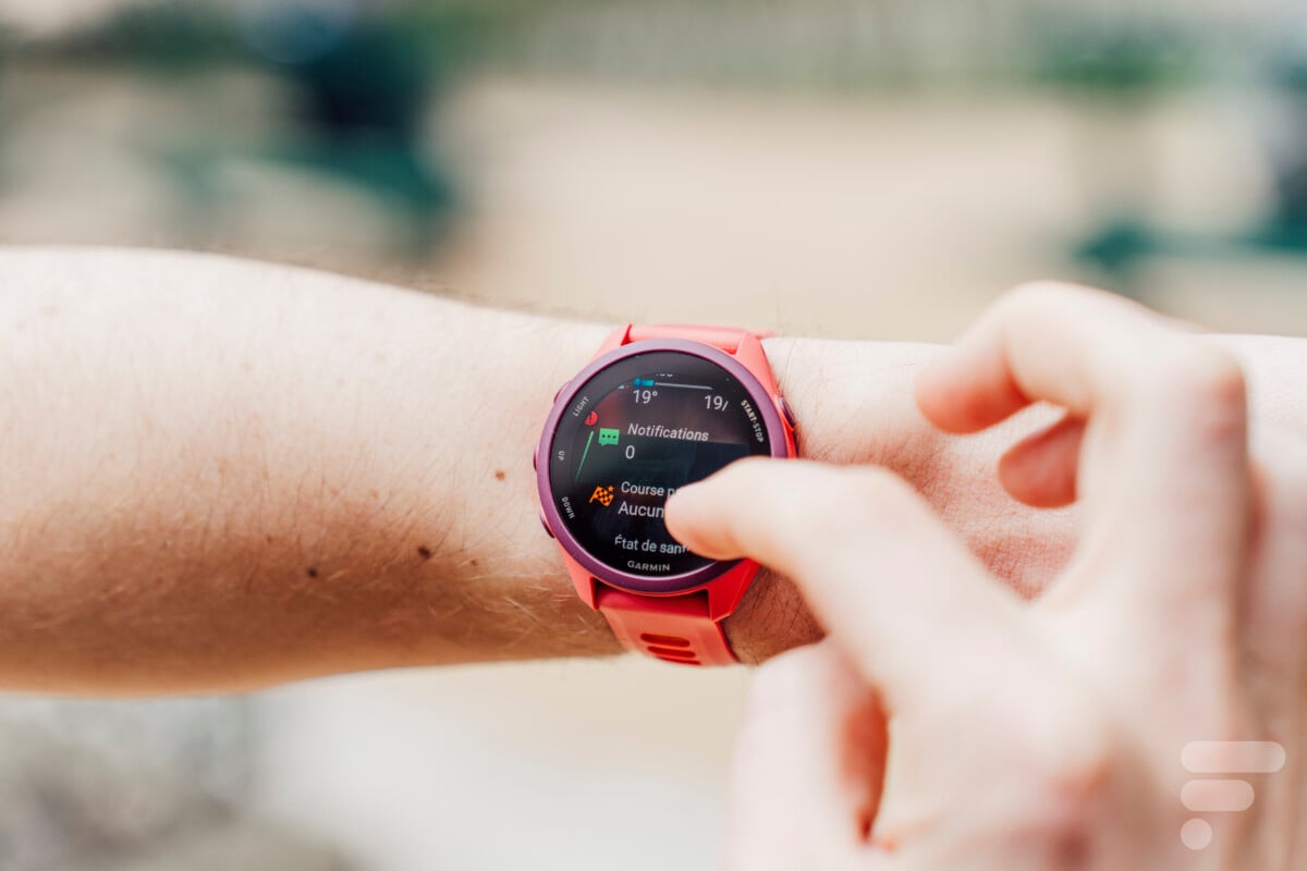 La frise de données de la Garmin Forerunner 170