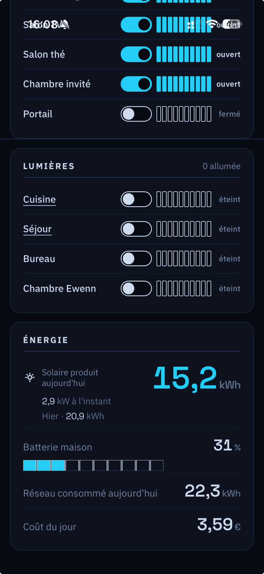 Transformation d'une liseuse en tableau de bord pour maison connectée.
