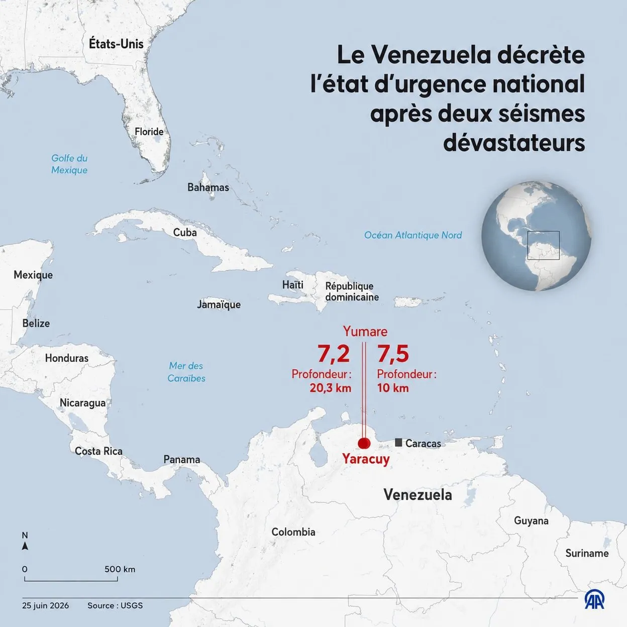 Tremblements de terre au Venezuela : 188 morts, pas de Belges touchés