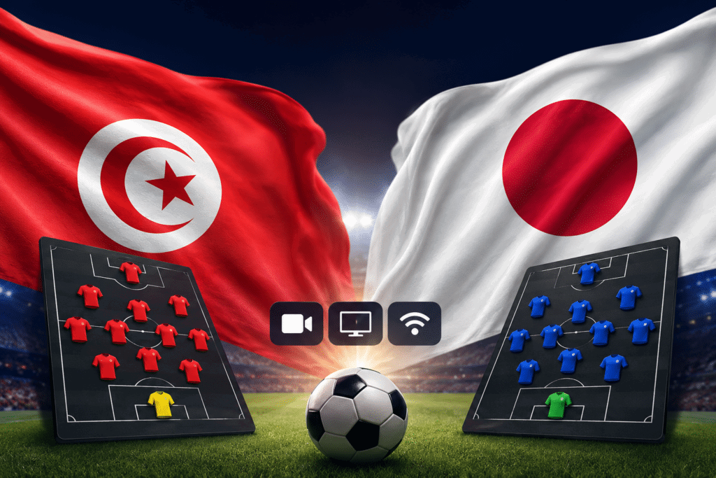 Tunisie – Japon : chaînes de diffusion et compositions prévues