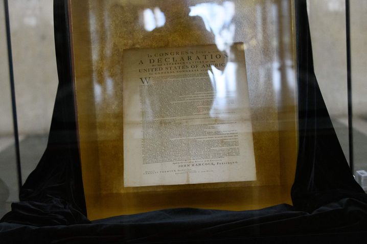Une copie originale de la Déclaration d'indépendance des Etats-Unis.