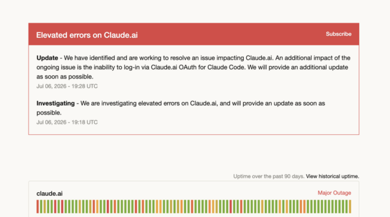 Claude : l’application web d’Anthropic est en panne, API et Claude Code fonctionnent