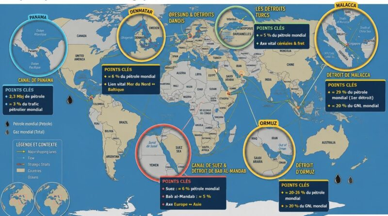 Guerre au Moyen-Orient : carte des détroits stratégiques Ormuz, Malacca, Bab-el-Mandeb