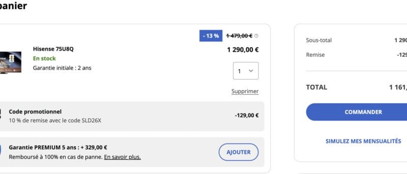 Hisense Mini LED 75U8Q : meilleur TV noté 9/10, à moins de 1 200 € aujourd'hui