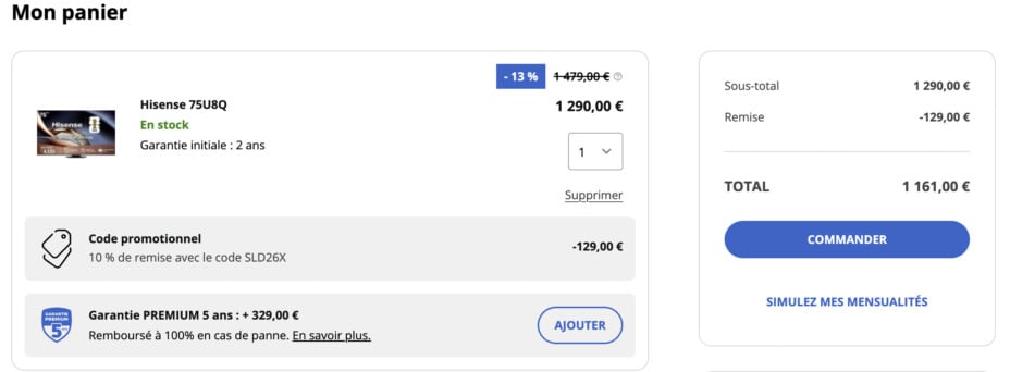 Hisense Mini LED 75U8Q : meilleur TV noté 9/10, à moins de 1 200 € aujourd'hui