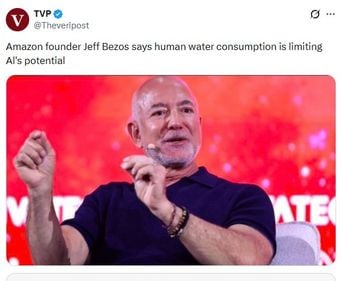 Jeff Bezos ne souhaite pas réserver l'eau des data centers aux humains.