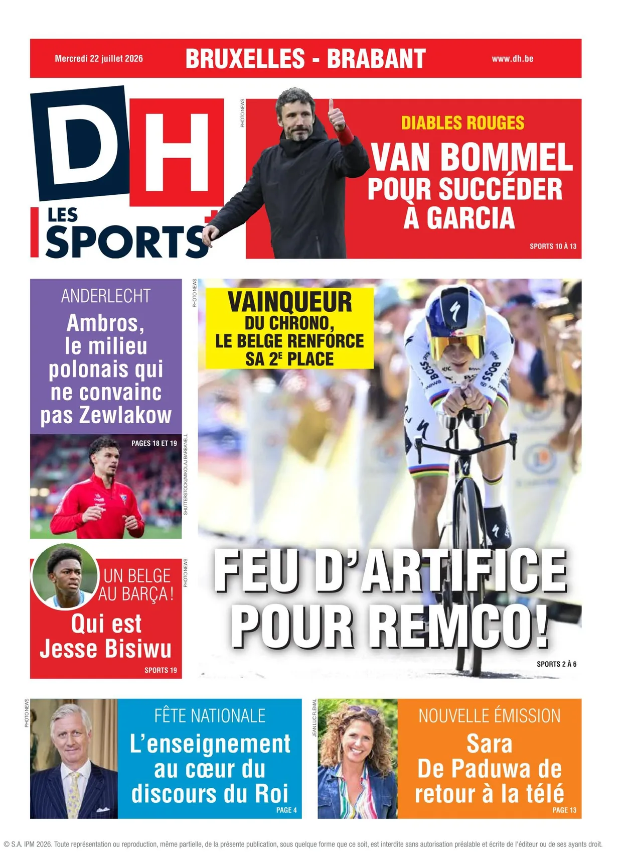 La revue de presse : lendemain de fête nationale et performances noir-jaune-rouge économiques et sportives
