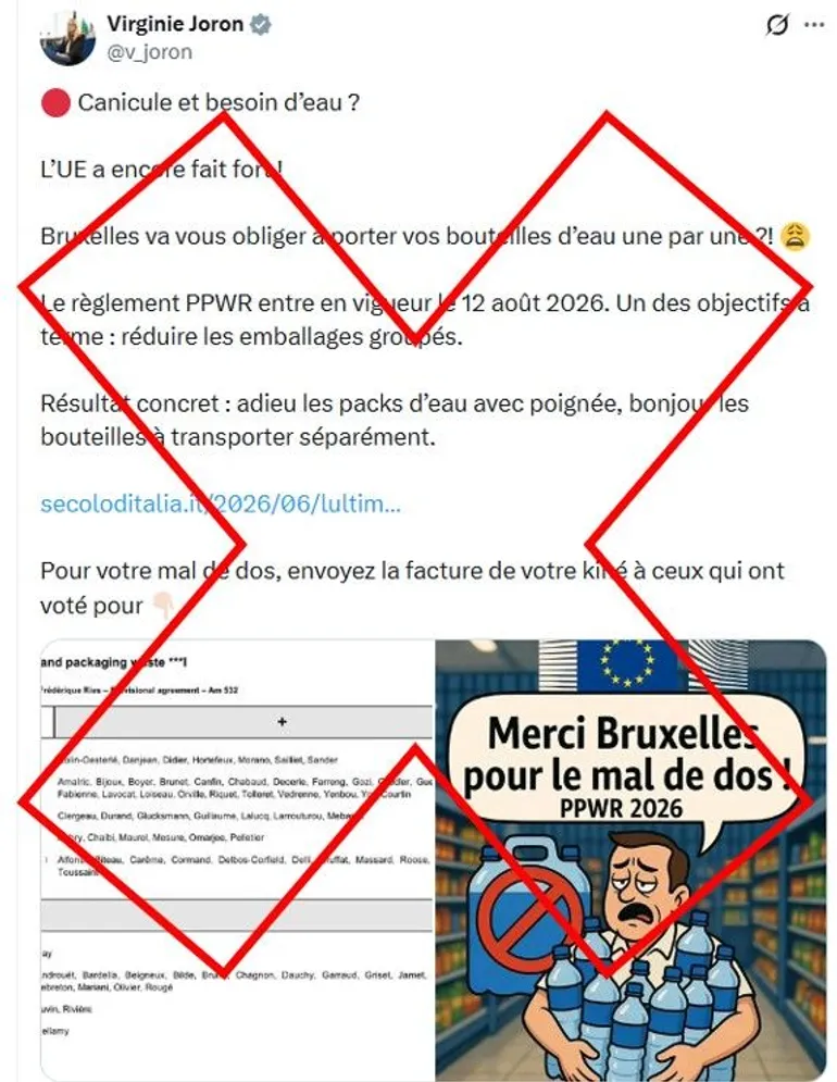 Capture d’écran issue du réseau social X. La croix rouge a été ajoutée par la RTBF.