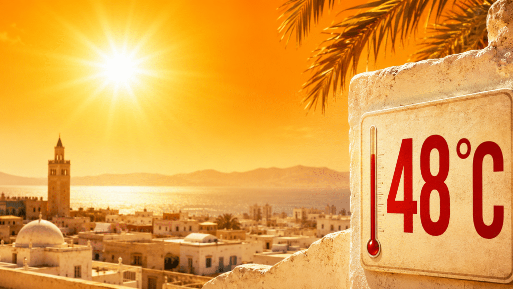 Météo : aujourd'hui, températures jusqu'à 48°C en Tunisie.