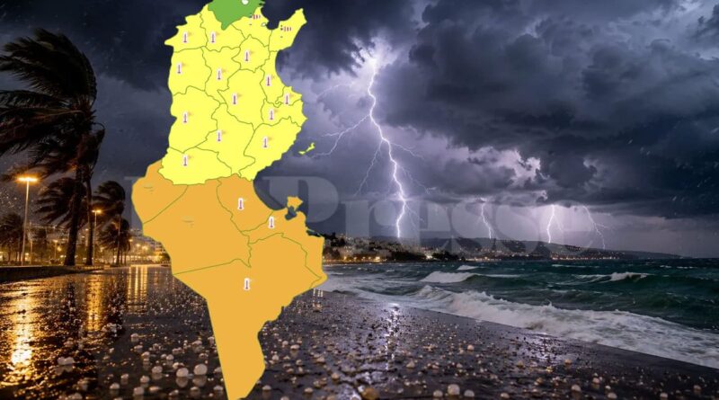 Météo : demain, une ville tunisienne en vert, plusieurs sous vigilance