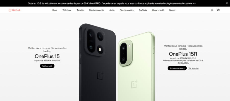 OnePlus fait la publicité d'Oppo sur son site : fin en Europe ?